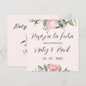 Sobre Tarjetas planas de reserva la fecha rosas Save The Date (Vorne/Hinten)
