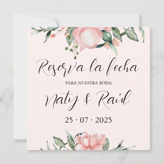 Sobre Tarjetas planas de reserva la fecha rosas Save The Date (Vorderseite)