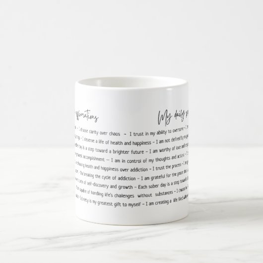 Sobriety Affirmations Minimal Kaffeetasse (Mittel)