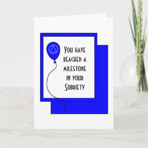 Sobriety Birthday Balloon Karte