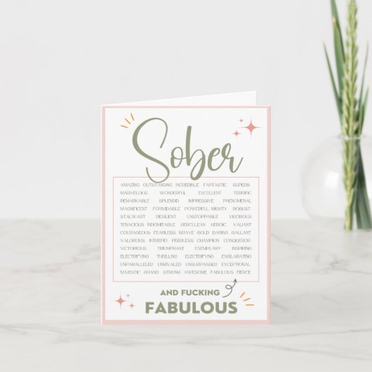 Sobriety Birthday Card Karte (Vorderseite)