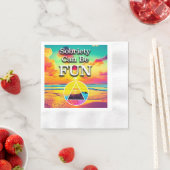 Sobriety Can Be Fun Recovery Slogan Sunrise Serviette (Beispiel)