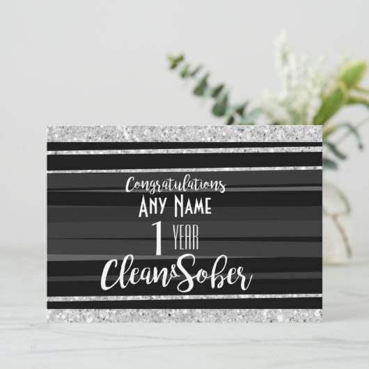 Sobriety card personalisiert 12 Stufen Erholung OM Karte (Stehend Vorderseite)