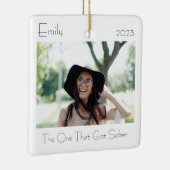 Sobriety Elegant Modernes Minimales Foto Geschenk Keramikornament (Rechts)