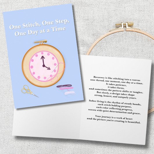 Sobriety Förderung Needlepoint Leinwand Karte
