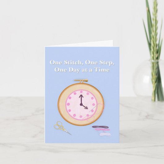 Sobriety Förderung Needlepoint Leinwand Karte (Vorderseite)