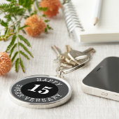 Sobriety Geburtstag Jahre Schwarz Gray Schlüsselanhänger (Seite)