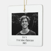 Sobriety Geschenk Keepake Minimales Foto Keramikornament (Links)