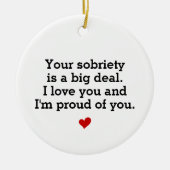 Sobriety Gift, Sober Anniversary Keramik Ornament (Vorne)