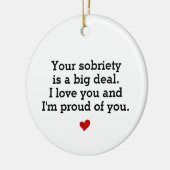 Sobriety Gift, Sober Anniversary Keramik Ornament (Links)
