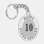 Sobriety Jubiläum Black Gray Schlüsselanhänger (Vorderseite links)