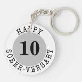 Sobriety Jubiläum Black Gray Schlüsselanhänger (Rückseite)