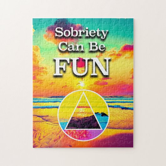 Sobriety kann Spaß Erholung Slogan Sunrise Puzzle (Vertikal)