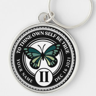 Sobriety Medallion mit Green Butterfly Erholung Schlüsselanhänger