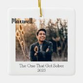 Sobriety Moderne Minimal mit Foto Sober Support Keramikornament (Vorderseite)