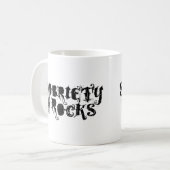 Sobriety Rocks for Fun Love Sober Rocker Kaffeetasse (Vorderseite Links)