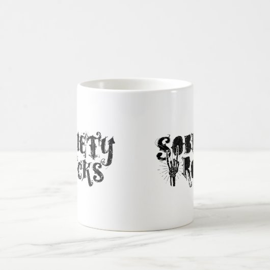 Sobriety Rocks for Fun Love Sober Rocker Kaffeetasse (Mittel)