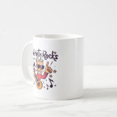 Sobriety Rocks Fun Cartoon Individuelle Name Sober Kaffeetasse (Vorderseite Links)