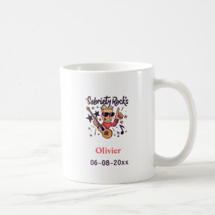 Sobriety Rocks Fun Cartoon Individuelle Name Sober Kaffeetasse