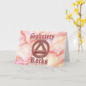 SOBRIETY ROCKS OM der nüchternen Erholung Grußkart Karte (Gelbe Blume)