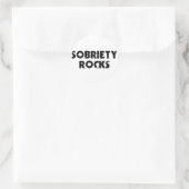 Sobriety Rocks Runder Aufkleber (Tasche)