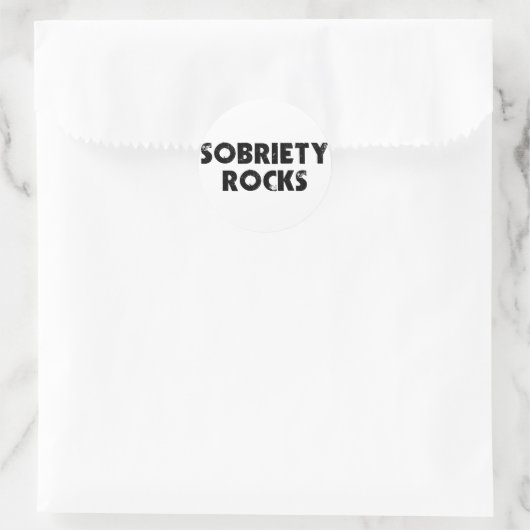 Sobriety Rocks Runder Aufkleber (Tasche)
