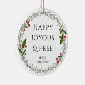 Sobriety Slogan Custom Date, nüchtern Weihnachtsge Keramik Ornament (Rechts)