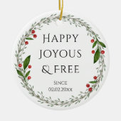 Sobriety Slogan Custom Date, nüchtern Weihnachtsge Keramik Ornament (Vorne)