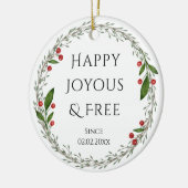 Sobriety Slogan Custom Date, nüchtern Weihnachtsge Keramik Ornament (Links)