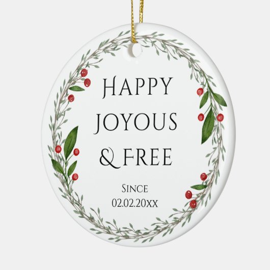 Sobriety Slogan Custom Date, nüchtern Weihnachtsge Keramik Ornament (Links)