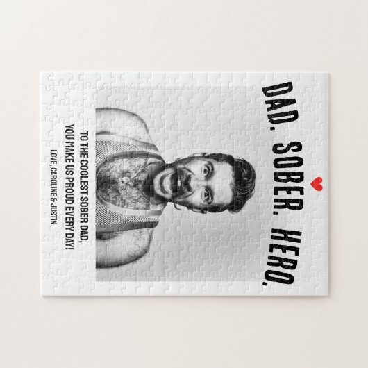 Sobriety Support Geschenk, Vater Hero Sober Custom Puzzle (Horizontal)