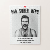 Sobriety Support Geschenk, Vater Hero Sober Custom Puzzle (Vertikal)