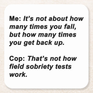 Sobriety Test Rechteckiger Pappuntersetzer