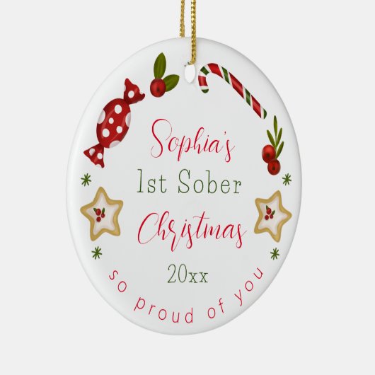 Sobriety XMAS Geschenk jeden Namen und nüchternen  Keramik Ornament (Rechts)