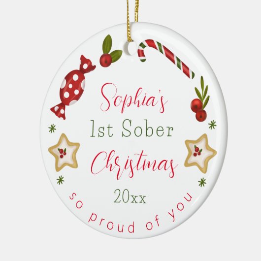 Sobriety XMAS Geschenk jeden Namen und nüchternen Keramik Ornament (Links)