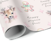 Sobrify Niedlich Pink Weihnachtsgeschenk Wrapping  Geschenkpapier (Rolleneckpunkt)