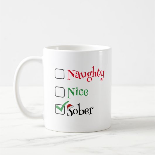 Sobrities Christmas Tasse, Naughty - Nice - Sober Kaffeetasse (Links)