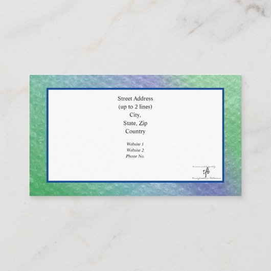 Soca Cools Bubble Wrap Hintergrund I Reseller Visitenkarte (Rückseite)