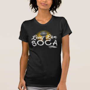 SOCA LANGE LEBE in Grunge Weißer Text T-Shirt