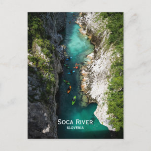 Soca River in Kobarid, Slowenien. Alpenmärchen. Postkarte