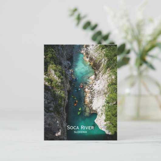 Soca River in Kobarid, Slowenien. Alpenmärchen. Postkarte (Stehend Vorderseite)