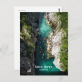 Soca River in Kobarid, Slowenien. Alpenmärchen. Postkarte (Vorne/Hinten)
