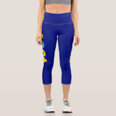 Soca Saint Lucia Flag Karneval Capri Leggings (Vorderseite)