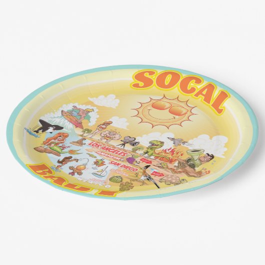 SoCal Baby Plate Pappteller (Schrägansicht)