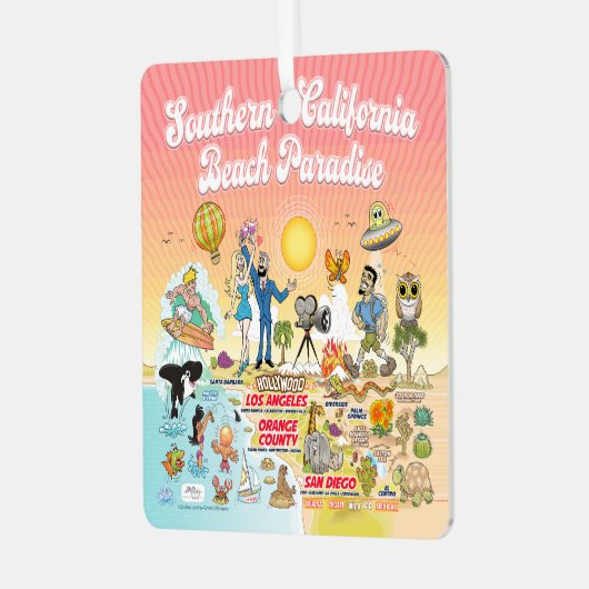 SoCal Beach Paradise Ornament Aus Metall (Vorderseite links)