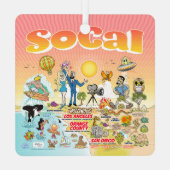 SoCal Beach Paradise Ornament Aus Metall (Rückseite)