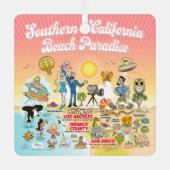 SoCal Beach Paradise Ornament Aus Metall (Vorderseite)