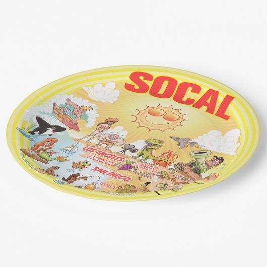 SoCal Beach Paradise Paper Plate Pappteller (Schrägansicht)