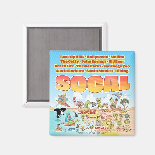 SoCal Cartoon Magnet (Vorderseite/Rückseite)