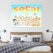 SoCal Cartoon Map Leinwanddruck (Insitu (Schlafzimmer))